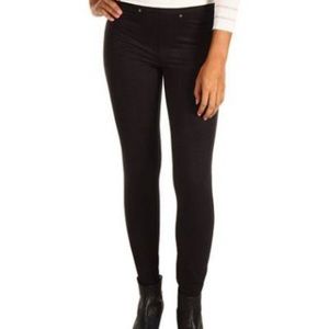 HUE Microsuede Leggings Stretch Black Flat Front